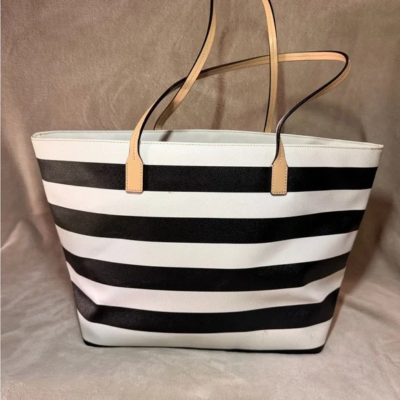 NWOT Kate Spade Boutique Striped Saffiano Leather Bow Tote Authentic Retail Line - Picture 7 of 8